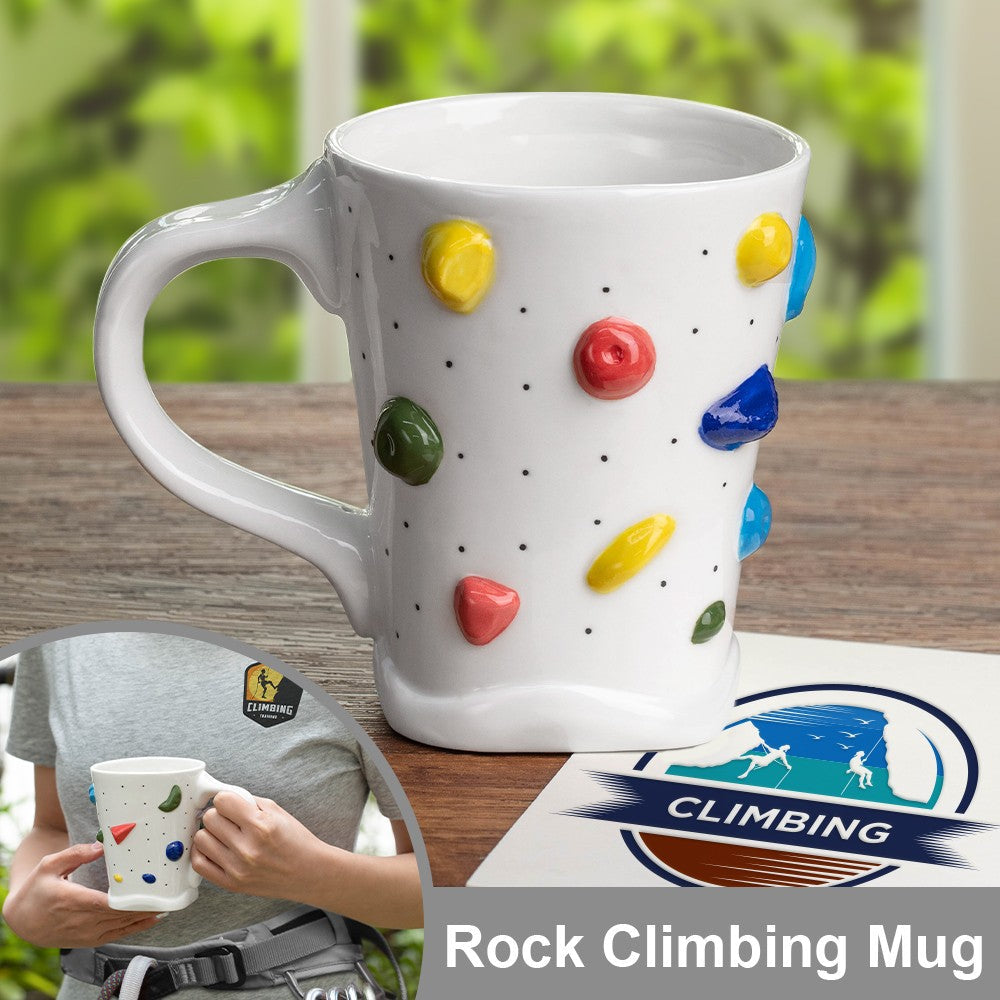 Custom Camping Mug Ceramic Camper Mug, Rock Bouldering Coffee Mug, Gifts for Her/Him cup