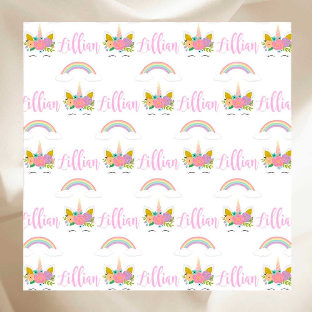 Personalized Unicorn Name Blankets, Rainbow Color Unicorn Throw Blankets, Soft and Plush Flannel Blanket Gifts for Kids/Girls 4-6 Years Old